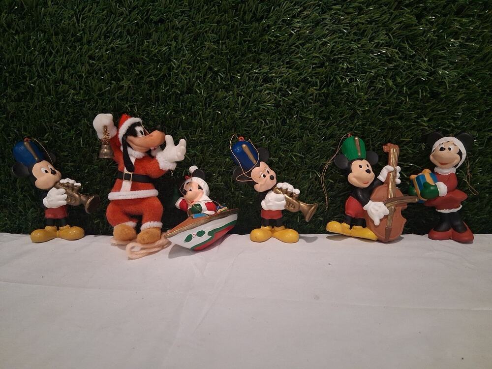 Vintage Disney Christmas Ornaments Lot Mickey Mouse Marching Band Minnie Goofy